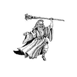 Dessin à colorier: Sorcier (Personnages fantastiques et d'aventure) #107877 - Coloriages à Imprimer Gratuits
