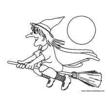 Dessin à colorier: Sorcière (Personnages fantastiques et d'aventure) #108131 - Coloriages à Imprimer Gratuits