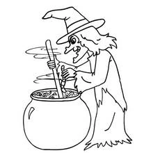 Dessin à colorier: Sorcière (Personnages fantastiques et d'aventure) #108136 - Coloriages à Imprimer Gratuits