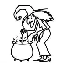 Dessin à colorier: Sorcière (Personnages fantastiques et d'aventure) #108159 - Coloriages à Imprimer Gratuits