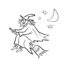 Dessin à colorier: Sorcière (Personnages fantastiques et d'aventure) #108160 - Coloriages à Imprimer Gratuits