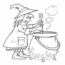 Dessin à colorier: Sorcière (Personnages fantastiques et d'aventure) #108177 - Coloriages à Imprimer Gratuits