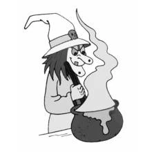 Dessin à colorier: Sorcière (Personnages fantastiques et d'aventure) #108211 - Coloriages à Imprimer Gratuits