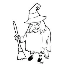 Dessin à colorier: Sorcière (Personnages fantastiques et d'aventure) #108228 - Coloriages à Imprimer Gratuits