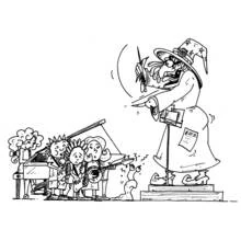 Dessin à colorier: Sorcière (Personnages fantastiques et d'aventure) #108311 - Coloriages à Imprimer Gratuits