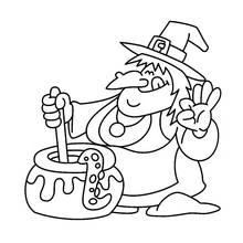 Dessin à colorier: Sorcière (Personnages fantastiques et d'aventure) #108328 - Coloriages à Imprimer Gratuits