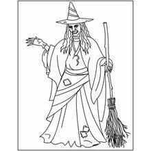 Dessin à colorier: Sorcière (Personnages fantastiques et d'aventure) #108344 - Coloriages à Imprimer Gratuits