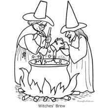 Dessin à colorier: Sorcière (Personnages fantastiques et d'aventure) #108368 - Coloriages à Imprimer Gratuits