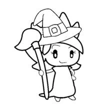 Dessin à colorier: Sorcière (Personnages fantastiques et d'aventure) #108425 - Coloriages à Imprimer Gratuits