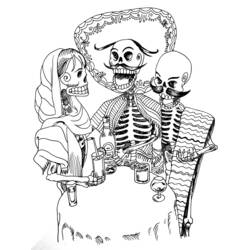 Dessin à colorier: Squelette (Personnages fantastiques et d'aventure) #147524 - Coloriages à Imprimer Gratuits