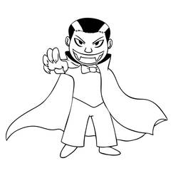 Dessin à colorier: Vampire (Personnages fantastiques et d'aventure) #85885 - Coloriages à Imprimer Gratuits