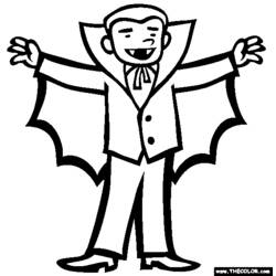 Dessin à colorier: Vampire (Personnages fantastiques et d'aventure) #85899 - Coloriages à Imprimer Gratuits