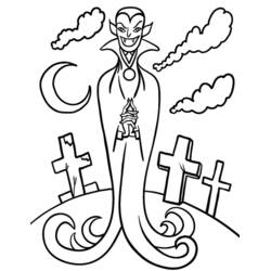 Dessin à colorier: Vampire (Personnages fantastiques et d'aventure) #85937 - Coloriages à Imprimer Gratuits