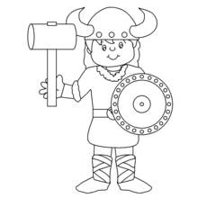 Dessin à colorier: Viking (Personnages fantastiques et d'aventure) #149348 - Coloriages à Imprimer Gratuits