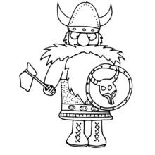 Dessin à colorier: Viking (Personnages fantastiques et d'aventure) #149352 - Coloriages à Imprimer Gratuits
