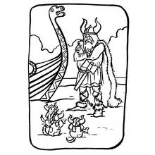 Dessin à colorier: Viking (Personnages fantastiques et d'aventure) #149354 - Coloriages à Imprimer Gratuits