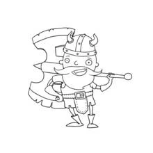 Dessin à colorier: Viking (Personnages fantastiques et d'aventure) #149365 - Coloriages à Imprimer Gratuits