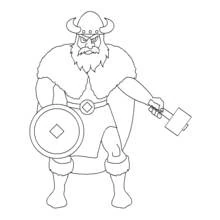 Dessin à colorier: Viking (Personnages fantastiques et d'aventure) #149384 - Coloriages à Imprimer Gratuits