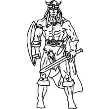 Dessin à colorier: Viking (Personnages fantastiques et d'aventure) #149386 - Coloriages à Imprimer Gratuits