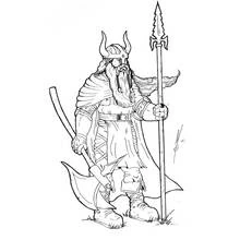 Dessin à colorier: Viking (Personnages fantastiques et d'aventure) #149445 - Coloriages à Imprimer Gratuits