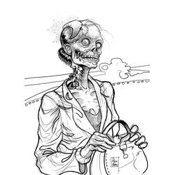 Dessin à colorier: Zombie (Personnages fantastiques et d'aventure) #85540 - Coloriages à Imprimer Gratuits