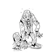 Dessin à colorier: Zombie (Personnages fantastiques et d'aventure) #85543 - Coloriages à Imprimer Gratuits