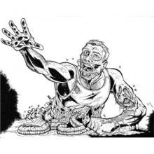 Dessin à colorier: Zombie (Personnages fantastiques et d'aventure) #85566 - Coloriages à Imprimer Gratuits