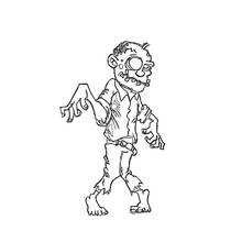 Dessin à colorier: Zombie (Personnages fantastiques et d'aventure) #85568 - Coloriages à Imprimer Gratuits