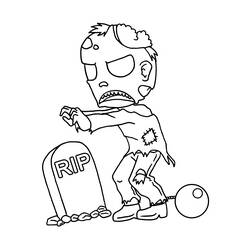Dessin à colorier: Zombie (Personnages fantastiques et d'aventure) #85580 - Coloriages à Imprimer Gratuits