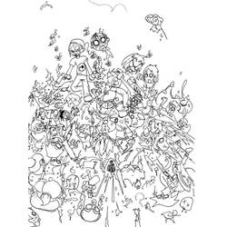 Dessin à colorier: Zombie (Personnages fantastiques et d'aventure) #85586 - Coloriages à Imprimer Gratuits