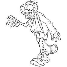 Dessin à colorier: Zombie (Personnages fantastiques et d'aventure) #85603 - Coloriages à Imprimer Gratuits