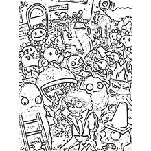 Dessin à colorier: Zombie (Personnages fantastiques et d'aventure) #85635 - Coloriages à Imprimer Gratuits