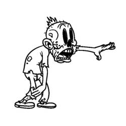 Dessin à colorier: Zombie (Personnages fantastiques et d'aventure) #85687 - Coloriages à Imprimer Gratuits