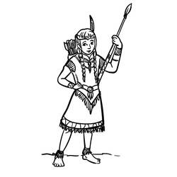 Coloriage Amérindien (Personnages) #181231 à imprimer et colorier