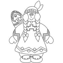 Coloriage Amérindien (Personnages) #181236 à imprimer et colorier