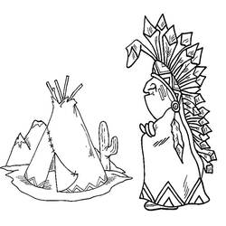 Coloriage Amérindien (Personnages) #181244 à imprimer et colorier
