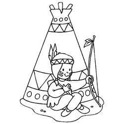 Coloriage Amérindien (Personnages) #181255 à imprimer et colorier