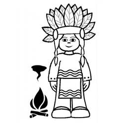 Dessin à colorier: Amérindien (Personnages) #181261 - Coloriages à Imprimer Gratuits