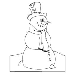 Dessin à colorier: Bonhomme de Neige (Personnages) #89165 - Coloriages à Imprimer Gratuits