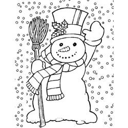 Dessin à colorier: Bonhomme de Neige (Personnages) #89184 - Coloriages à Imprimer Gratuits