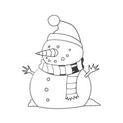 Dessin à colorier: Bonhomme de Neige (Personnages) #89185 - Coloriages à Imprimer Gratuits