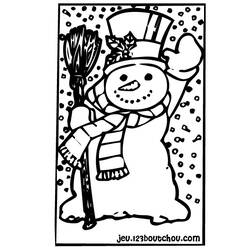 Dessin à colorier: Bonhomme de Neige (Personnages) #89191 - Coloriages à Imprimer Gratuits