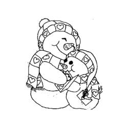 Dessin à colorier: Bonhomme de Neige (Personnages) #89208 - Coloriages à Imprimer Gratuits