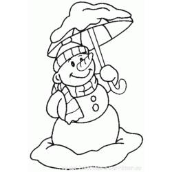 Dessin à colorier: Bonhomme de Neige (Personnages) #89213 - Coloriages à Imprimer Gratuits