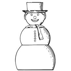 Dessin à colorier: Bonhomme de Neige (Personnages) #89216 - Coloriages à Imprimer Gratuits