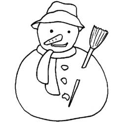 Dessin à colorier: Bonhomme de Neige (Personnages) #89218 - Coloriages à Imprimer Gratuits