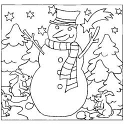 Dessin à colorier: Bonhomme de Neige (Personnages) #89219 - Coloriages à Imprimer Gratuits