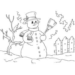 Dessin à colorier: Bonhomme de Neige (Personnages) #89227 - Coloriages à Imprimer Gratuits