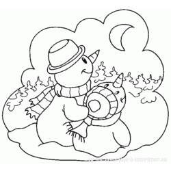 Dessin à colorier: Bonhomme de Neige (Personnages) #89234 - Coloriages à Imprimer Gratuits