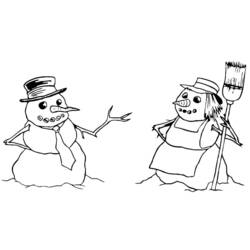 Dessin à colorier: Bonhomme de Neige (Personnages) #89240 - Coloriages à Imprimer Gratuits